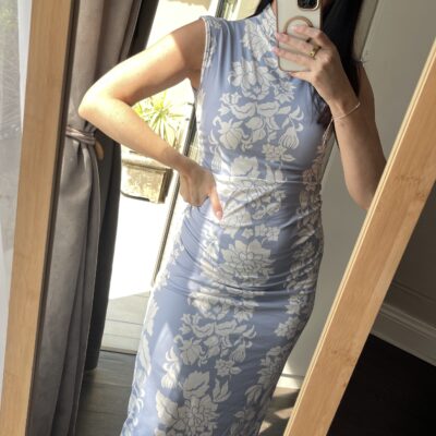 Blue and White Dress (S,M)